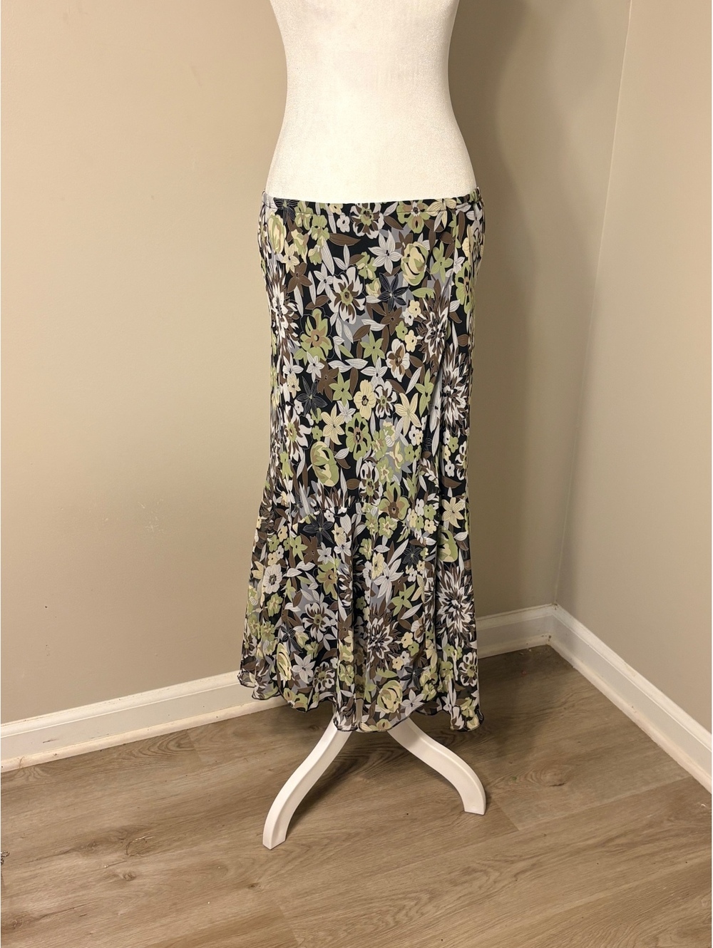 VTG Uniform John Paul Richard Maxi Dress Flowy Petite SZ L Whimsy Fairy Grunge